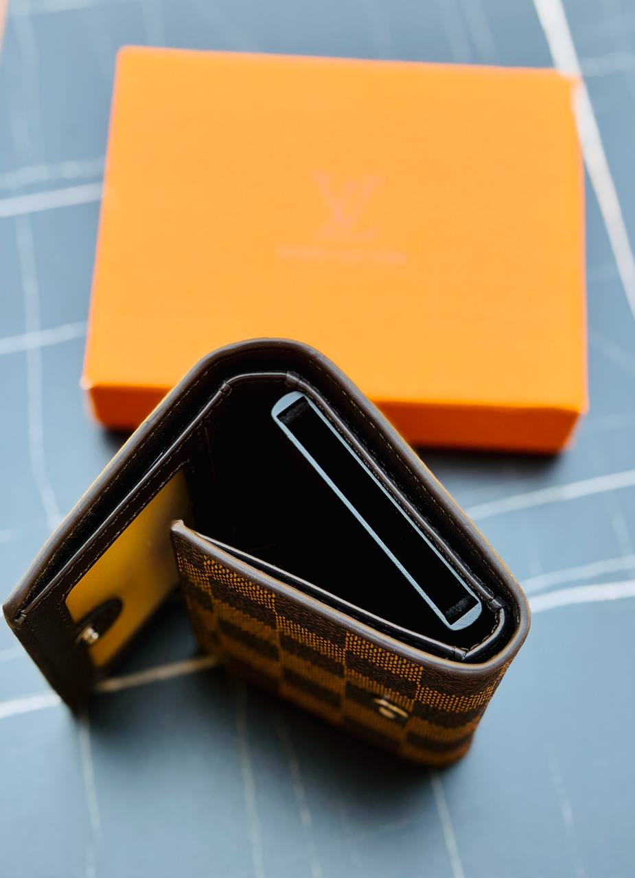 L-v Checkered MEN'S SLIM WALLET & CARD HOLDER