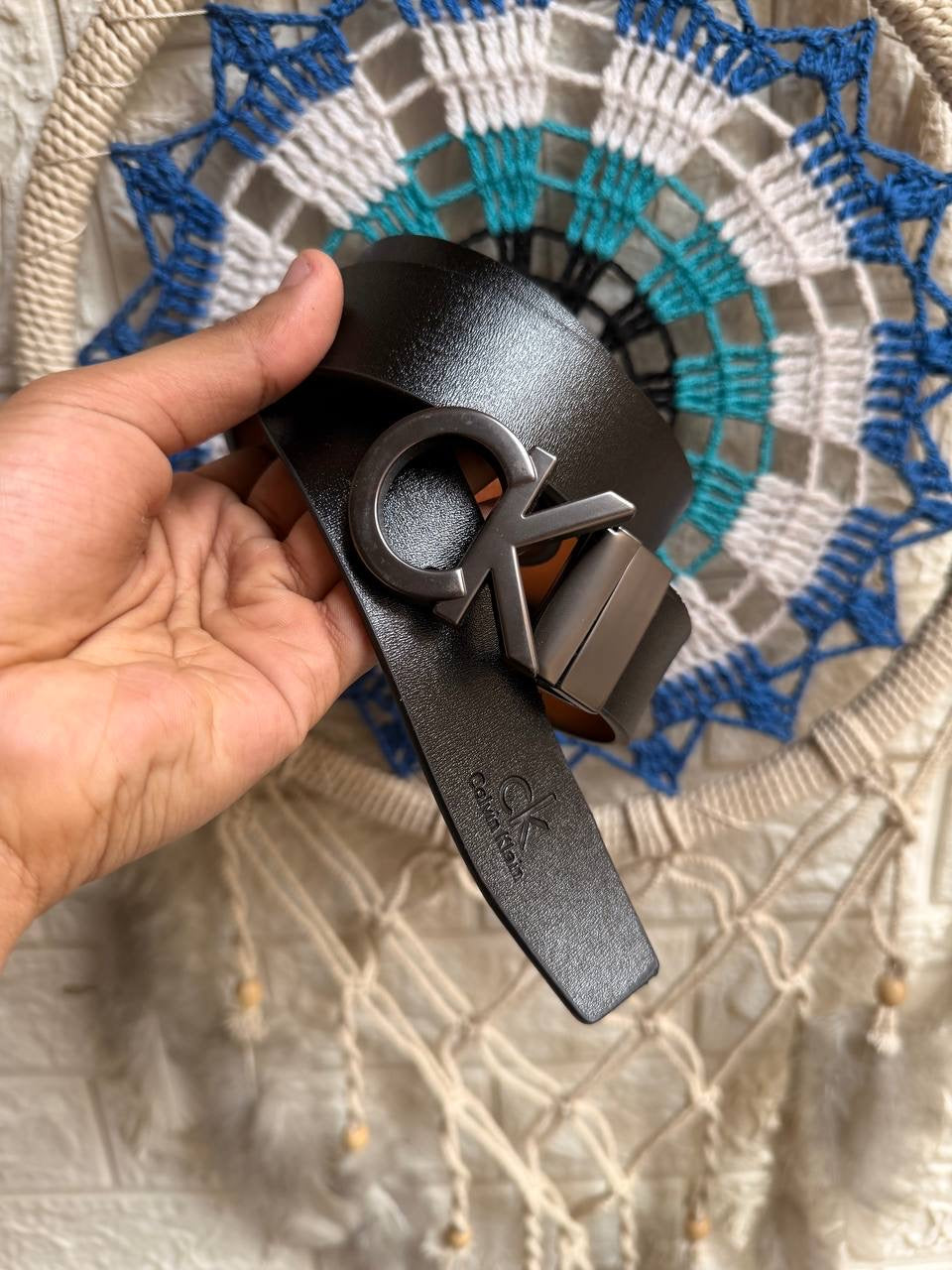 C-K Double-Face Leather Belt