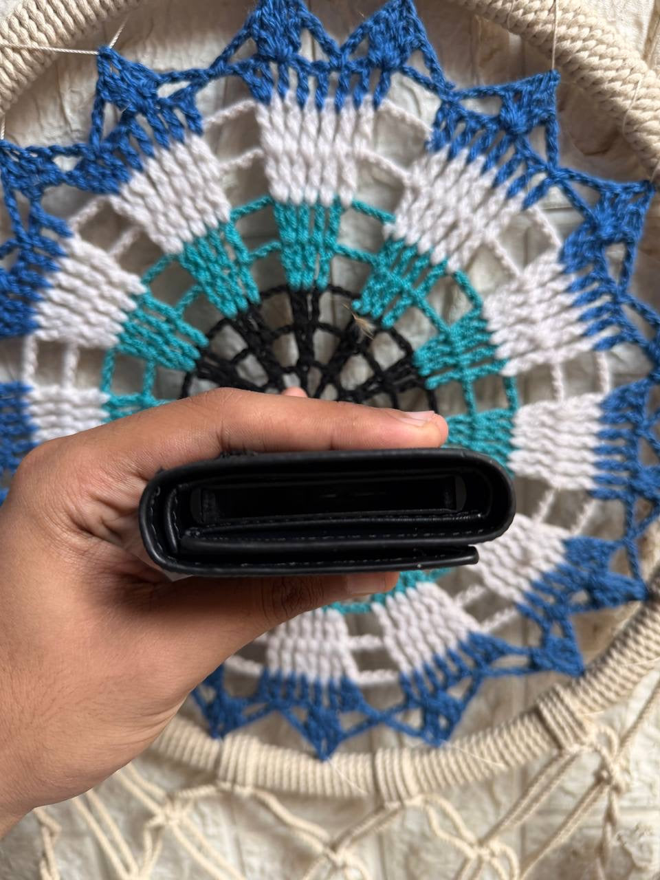 Black Lacoste MEN'S SLIM WALLET & CARD HOLDER