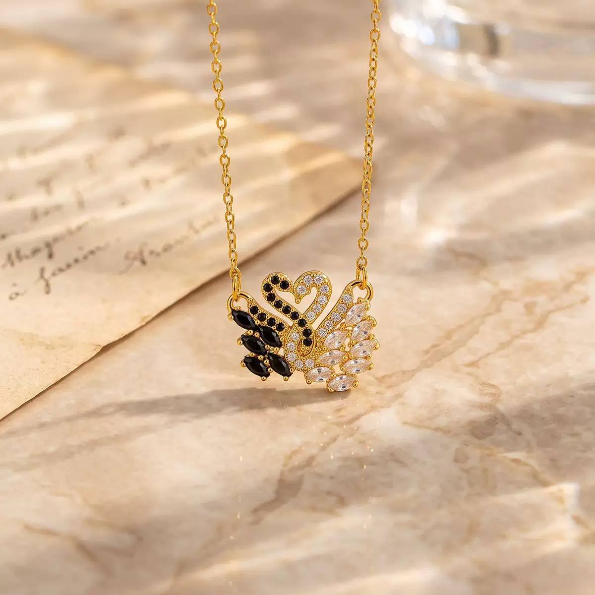 Double Swan Necklace