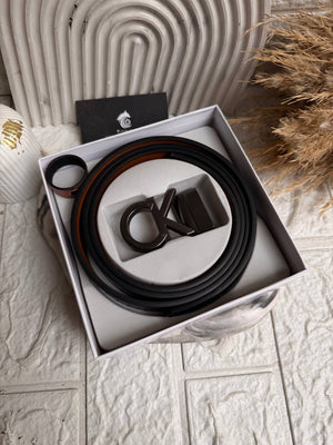 C-K Double-Face Leather Belt