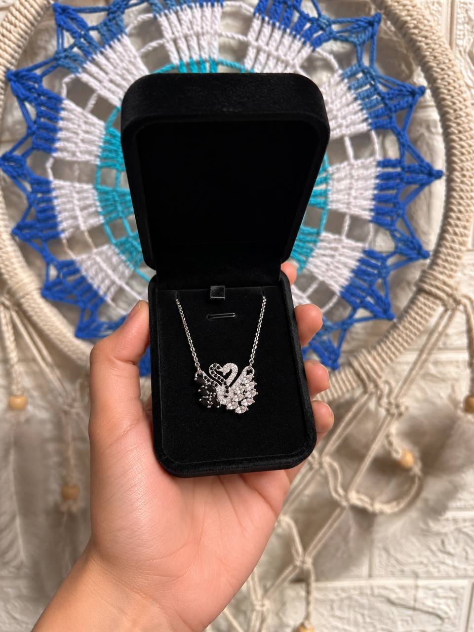 Double Swan Necklace