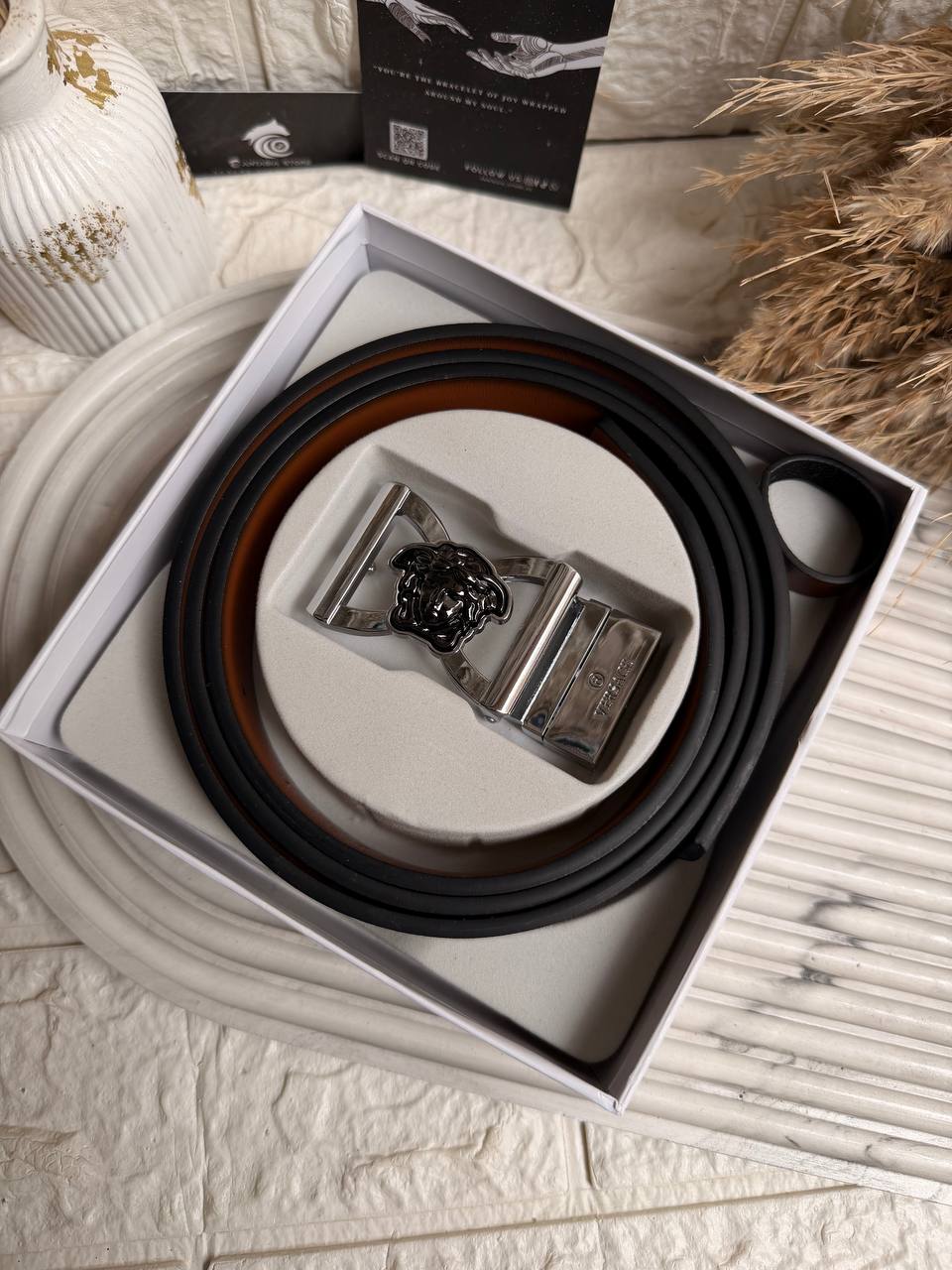 Versace Double-Face Leather Belt