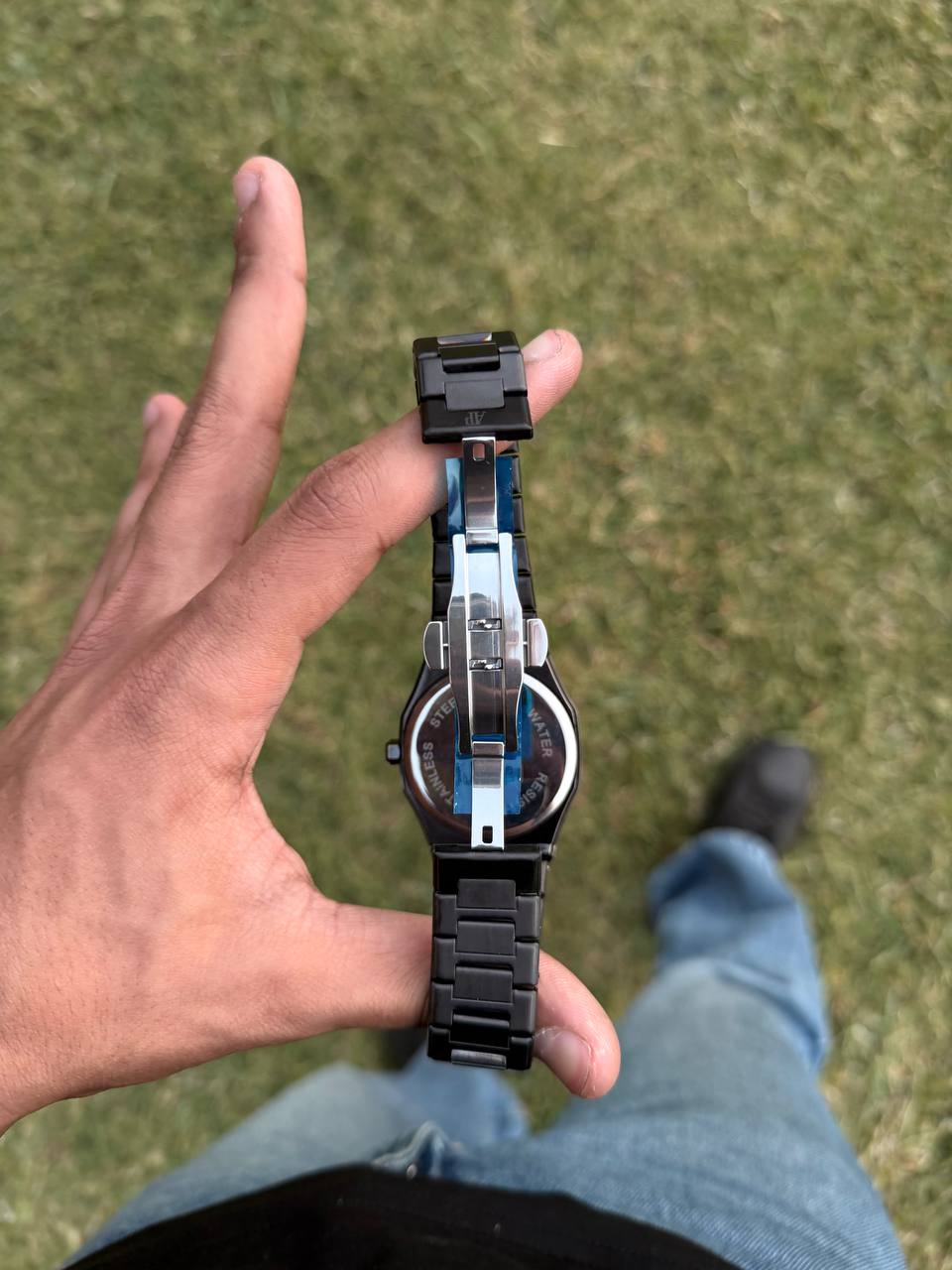 Black-Blue Ab Carpon Watch