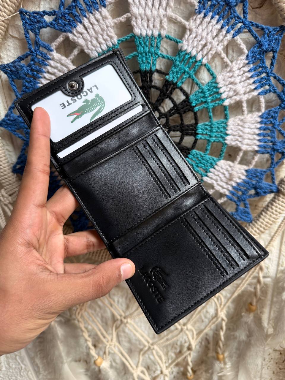 Lacoste Striped Men's Slim Wallet