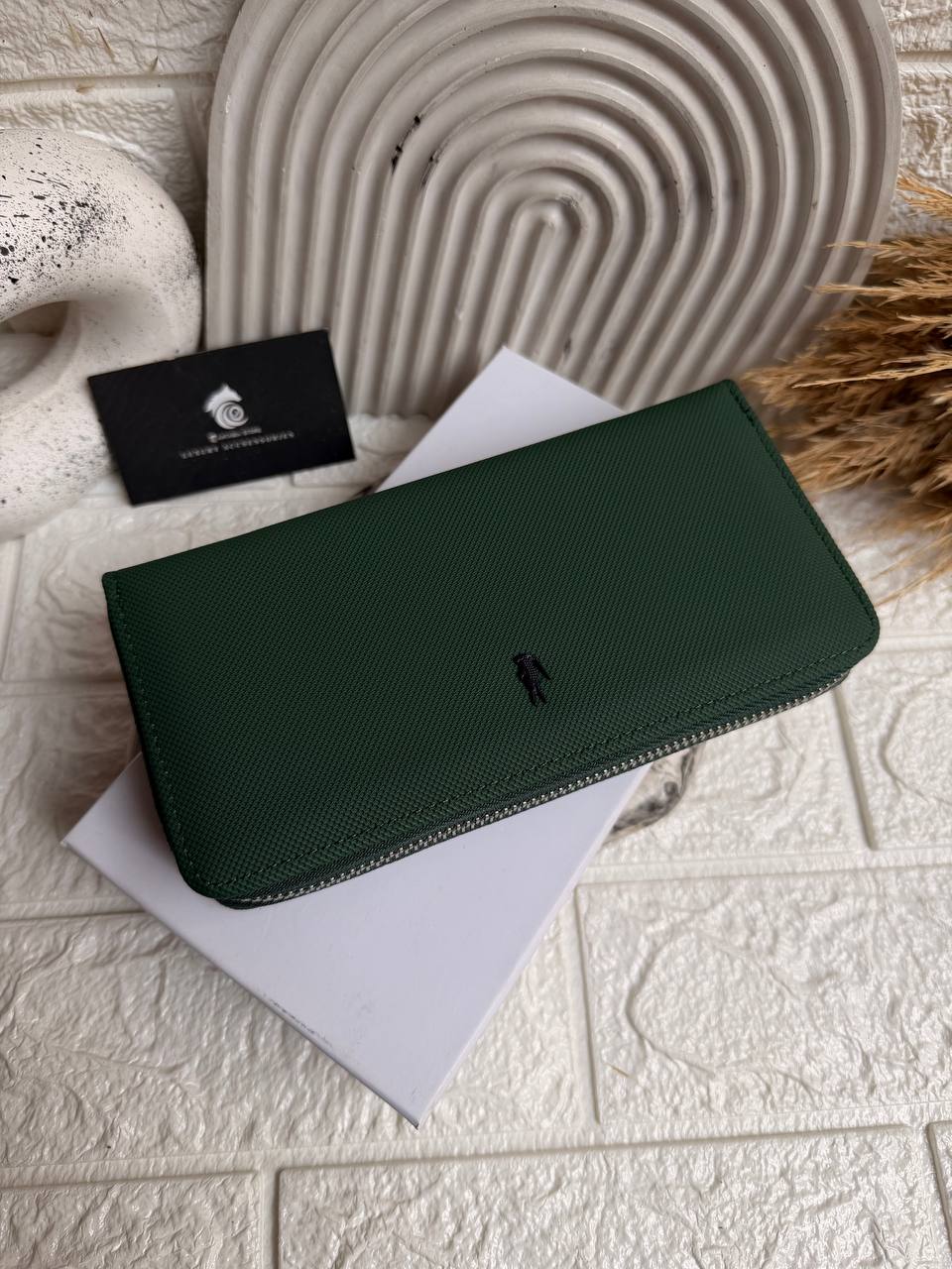 Lacoste Long Zip Around Wallet "Black - Green"