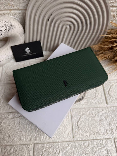 Lacoste Long Zip Around Wallet "Black - Green"
