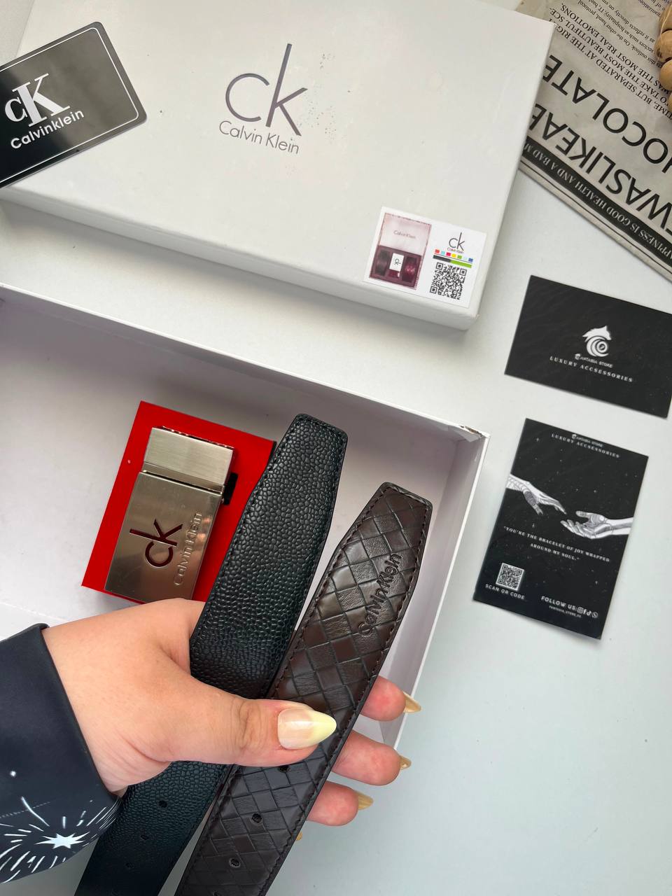 CK 2 Belt 1 buckle “ Mirror original “