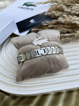 Couples Lacoste bracelet Silver