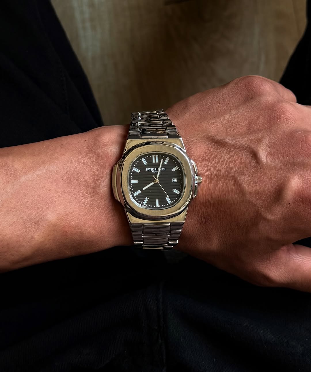 patek philippe silver-black