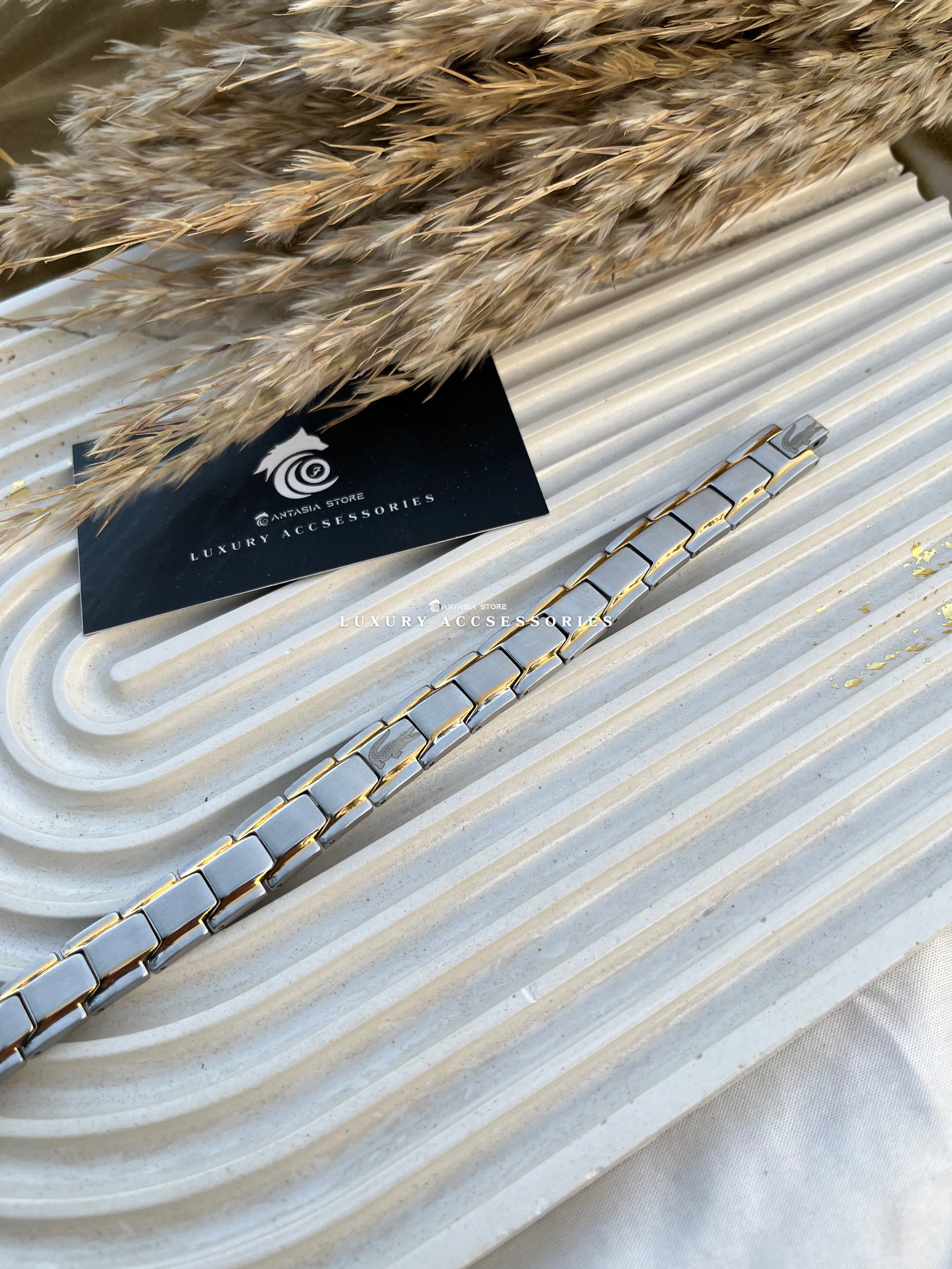 silver& Gold Lacoste Bracelet 1