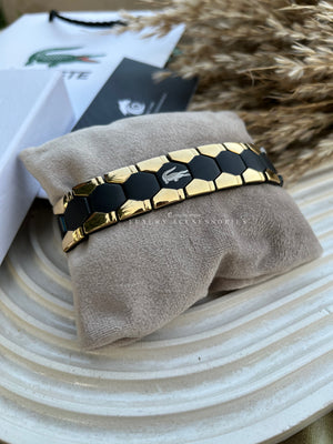 Wide Black-Gold Lacoste