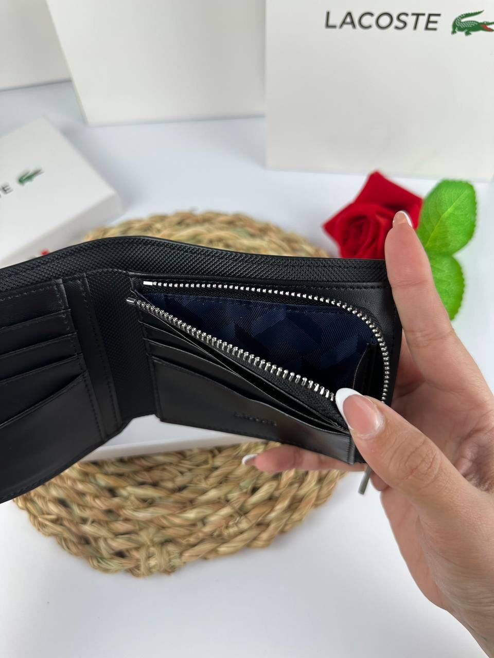 Black Lacoste wallet "Mirror Original"