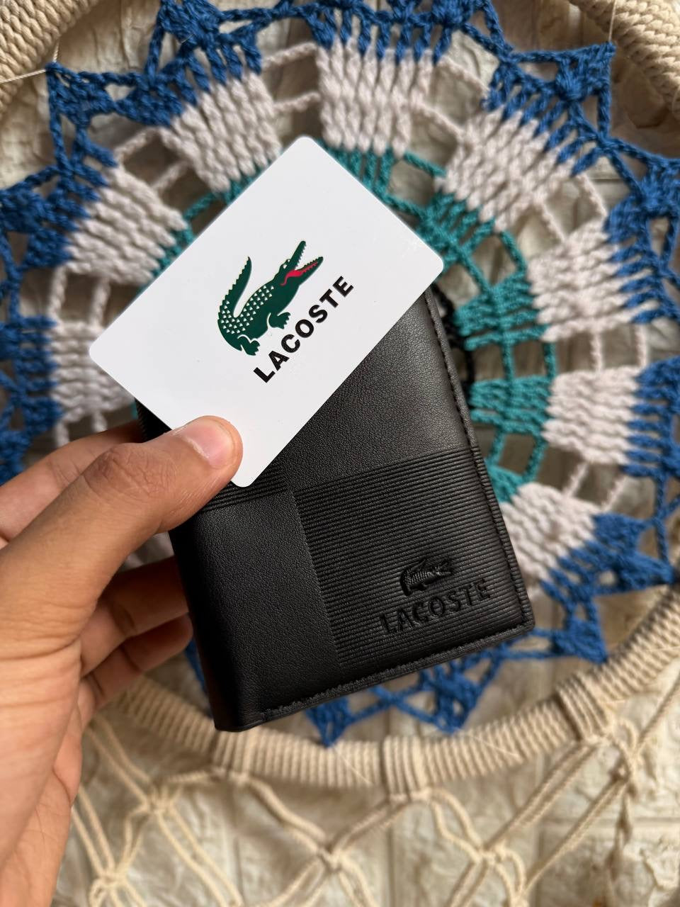 Black Lacoste Fold wallet “ Mirror original “