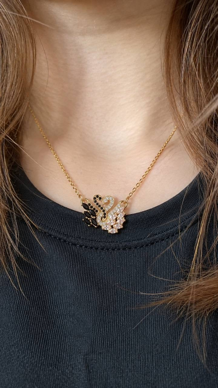 Double Swan Necklace
