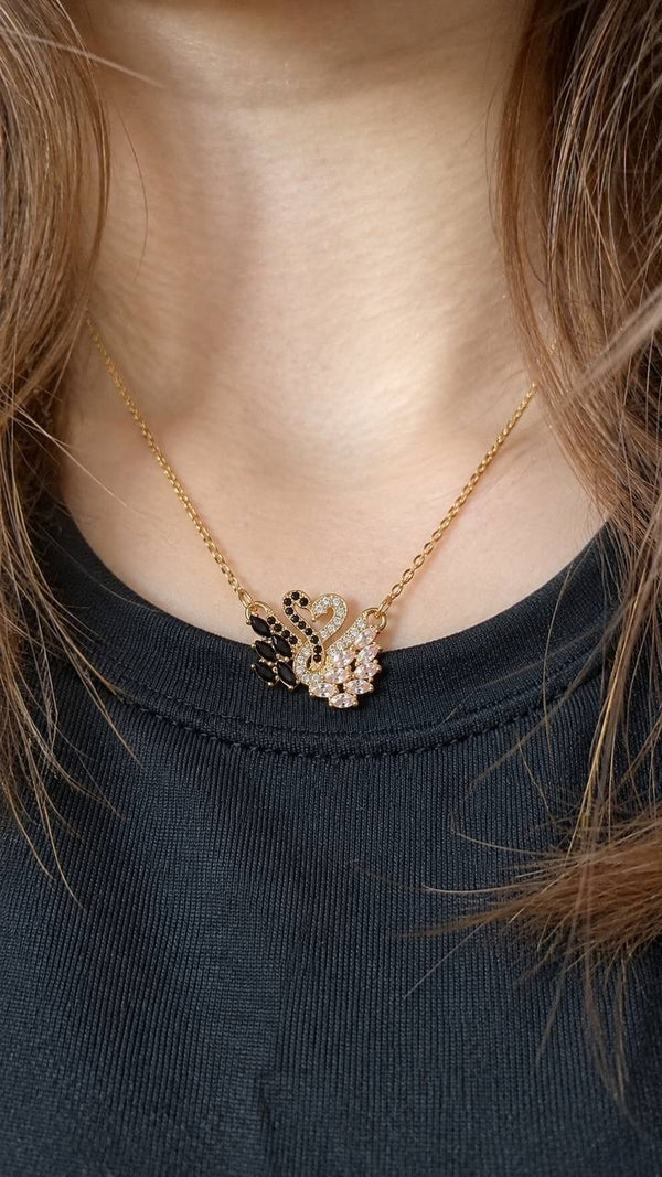Double Swan Necklace