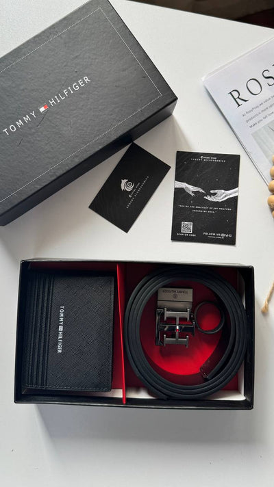 Tommy Gift box” wallet + Belt “