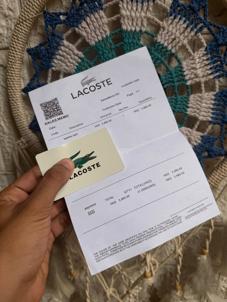 Lacoste Belt “Mirror original “