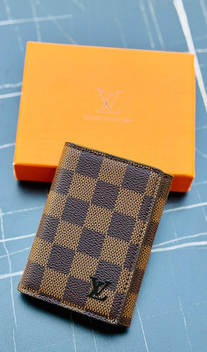 L-v Checkered MEN'S SLIM WALLET & CARD HOLDER