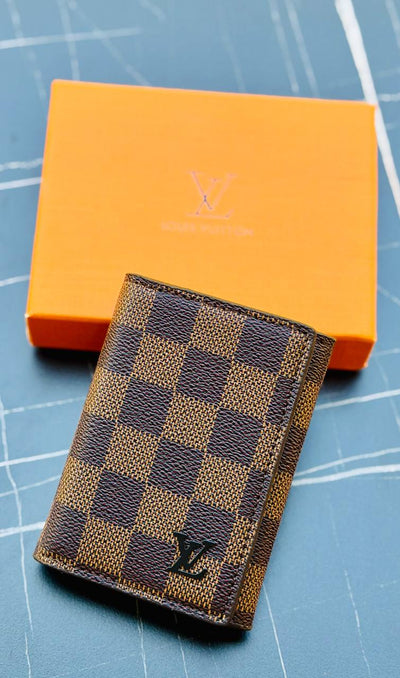 L-v Checkered MEN'S SLIM WALLET & CARD HOLDER
