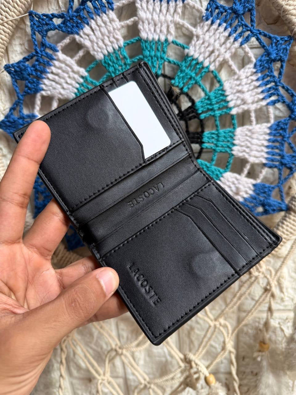 Black Lacoste Fold wallet “ Mirror original “