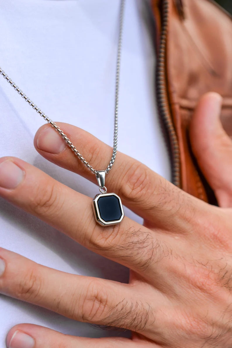 Square Necklace “ Double face”