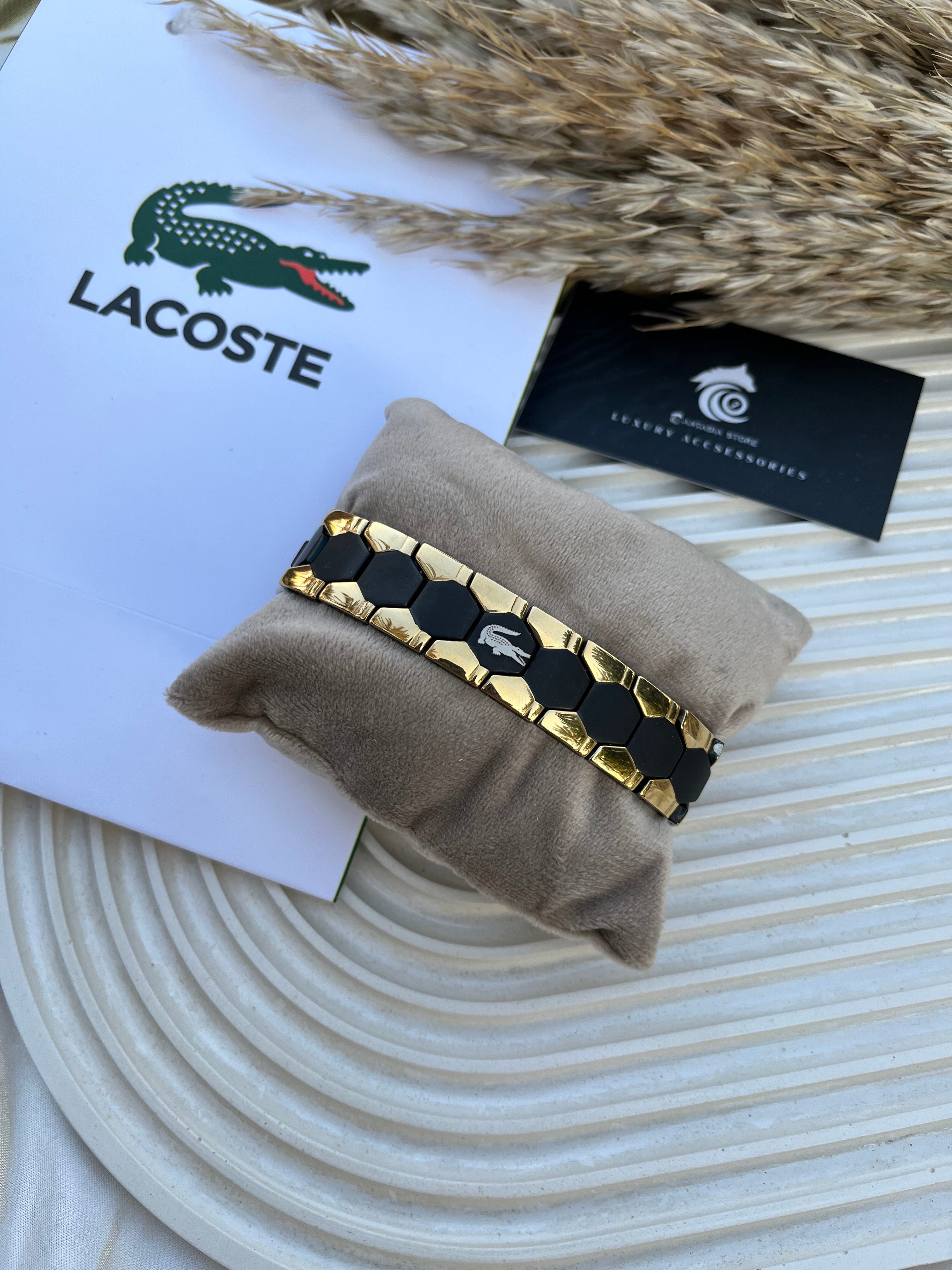 Wide Black-Gold Lacoste