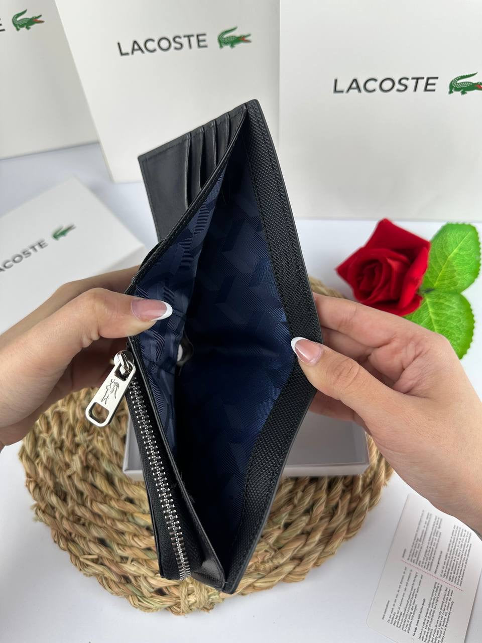Black Lacoste wallet "Mirror Original"