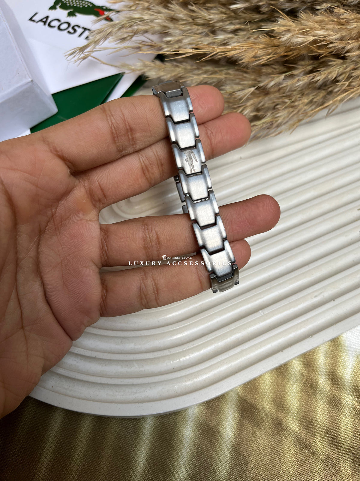 Silver Lacoste bracelet