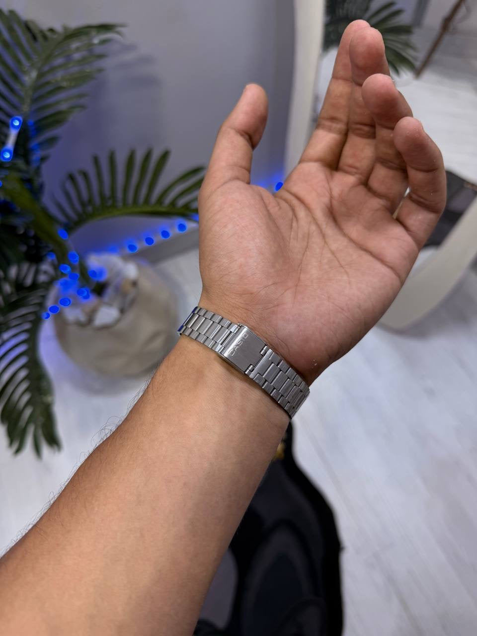 Silver -red Casio Watch