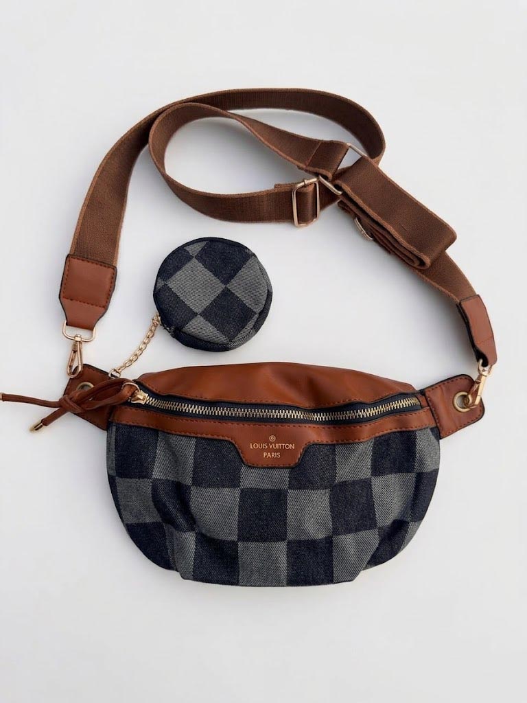 L-v Denim Crossbody Bag