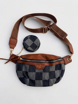 L-v Denim Crossbody Bag