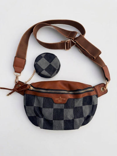 L-v Denim Crossbody Bag