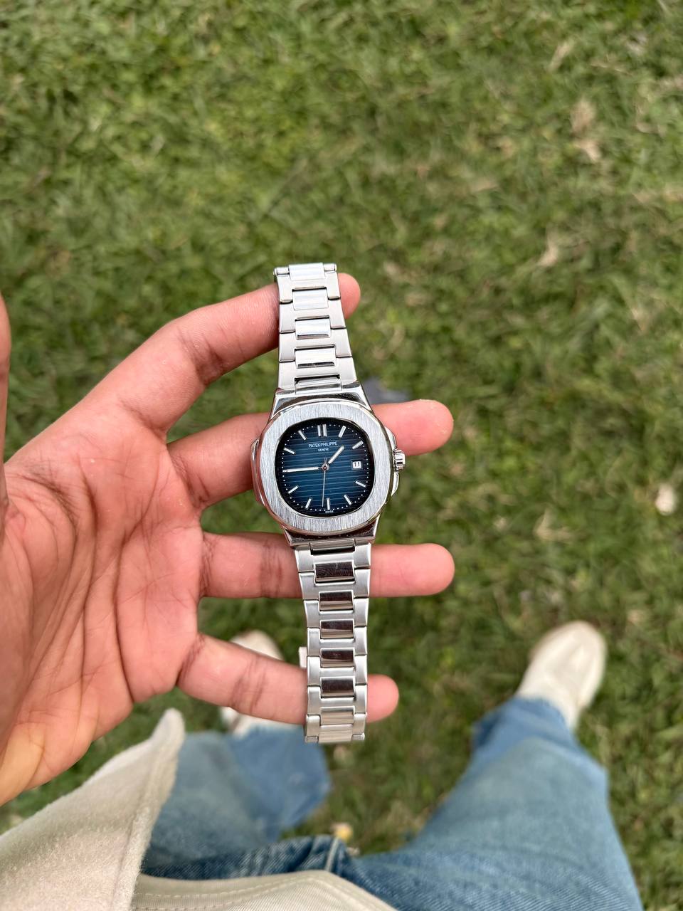 patek philippe silver-blue