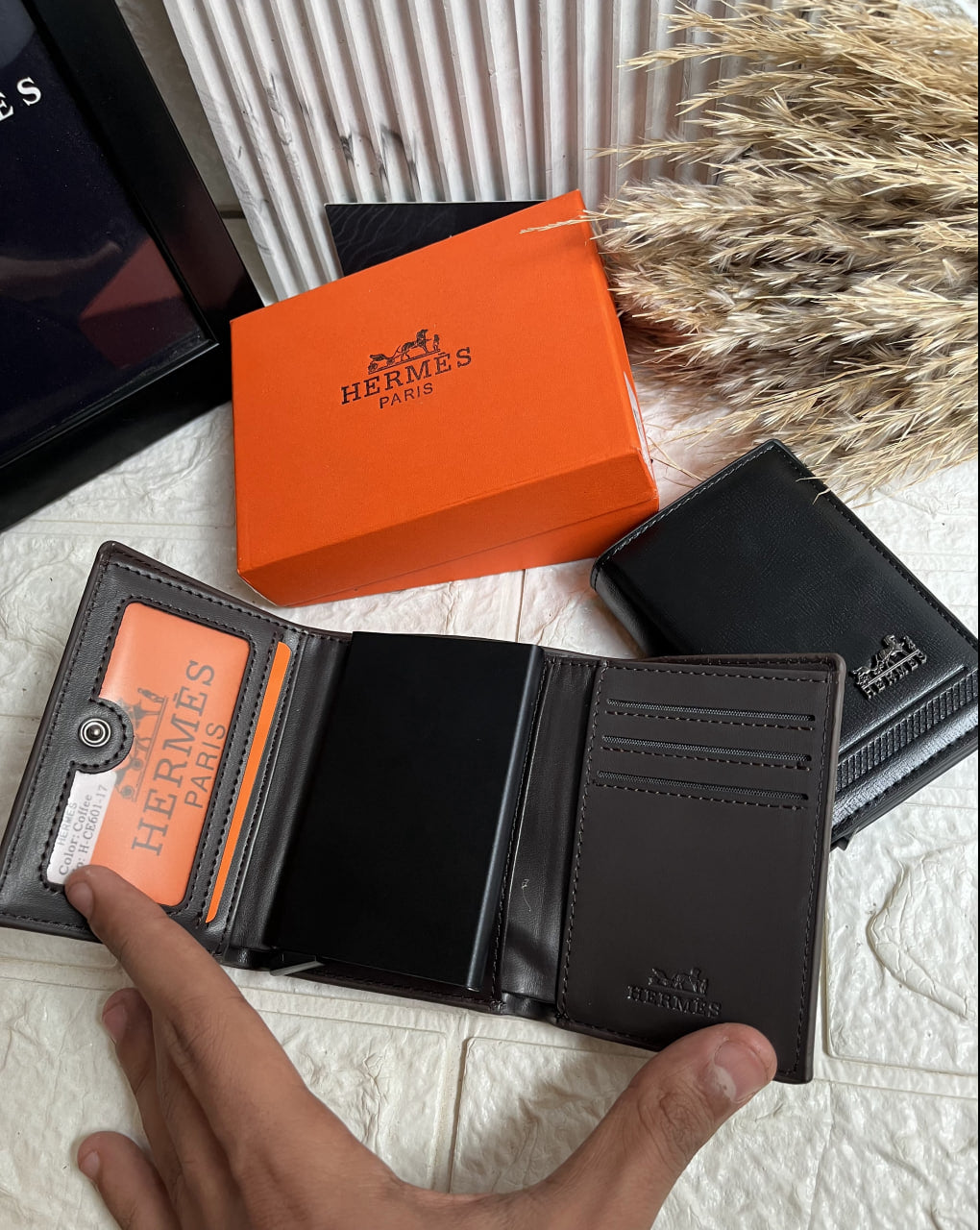 Hermes leather wallet