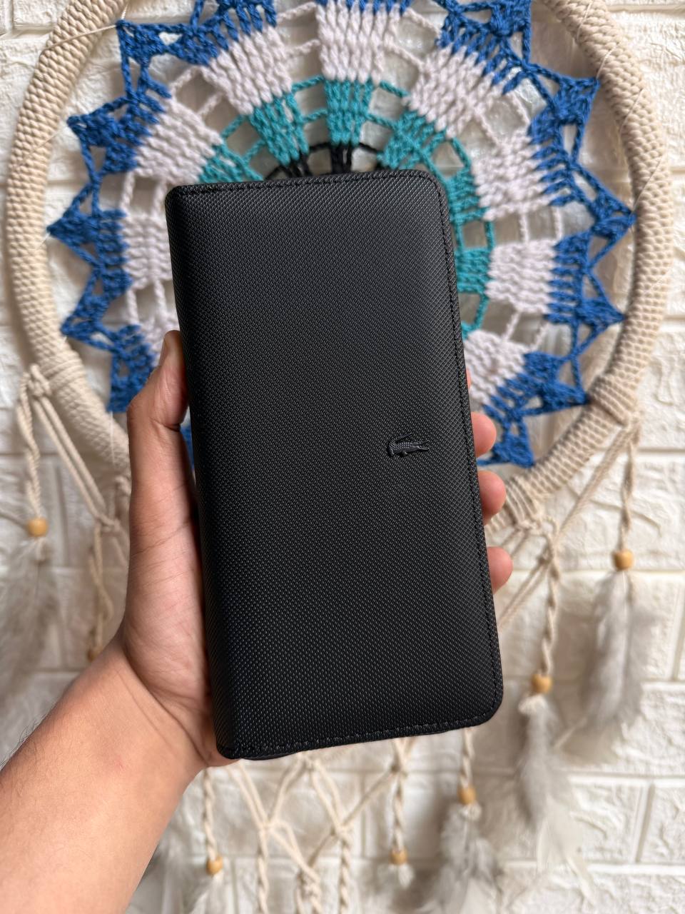 Lacoste Long Zip Around Wallet "Black - Green"