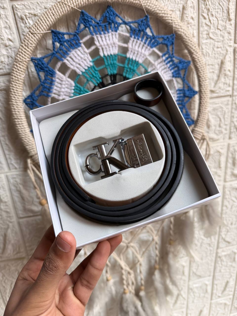 C-K Double-Face Leather Belt