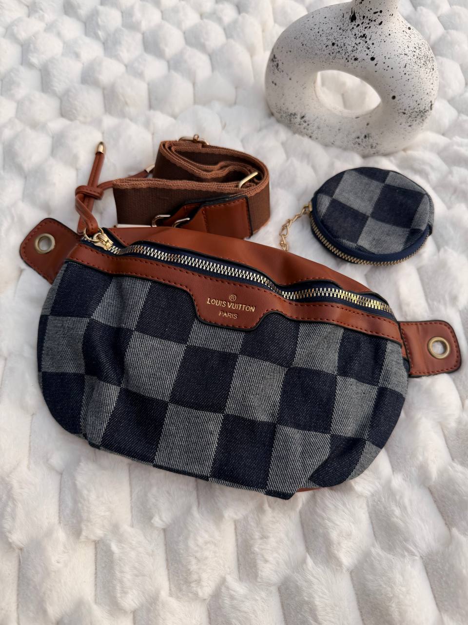 L-v Denim Crossbody Bag