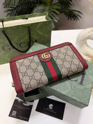Burgundy Long Zip Wallet