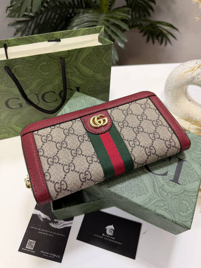 Burgundy Long Zip Wallet