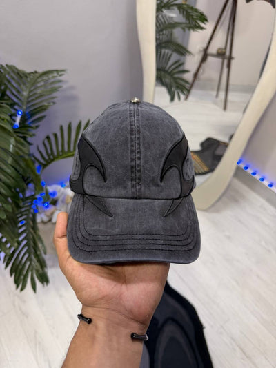 Washed Denim Flame Cap