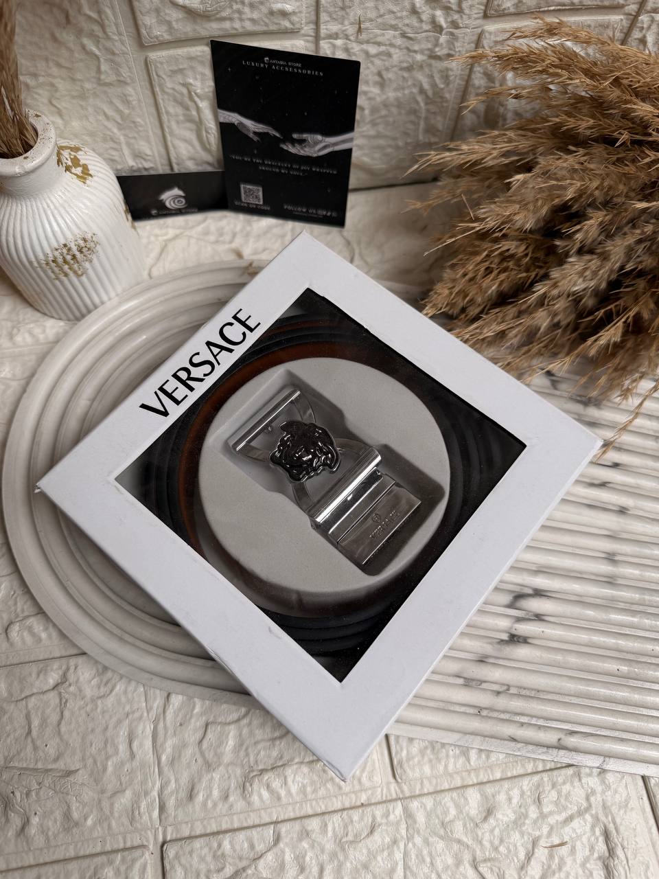 Versace Double-Face Leather Belt