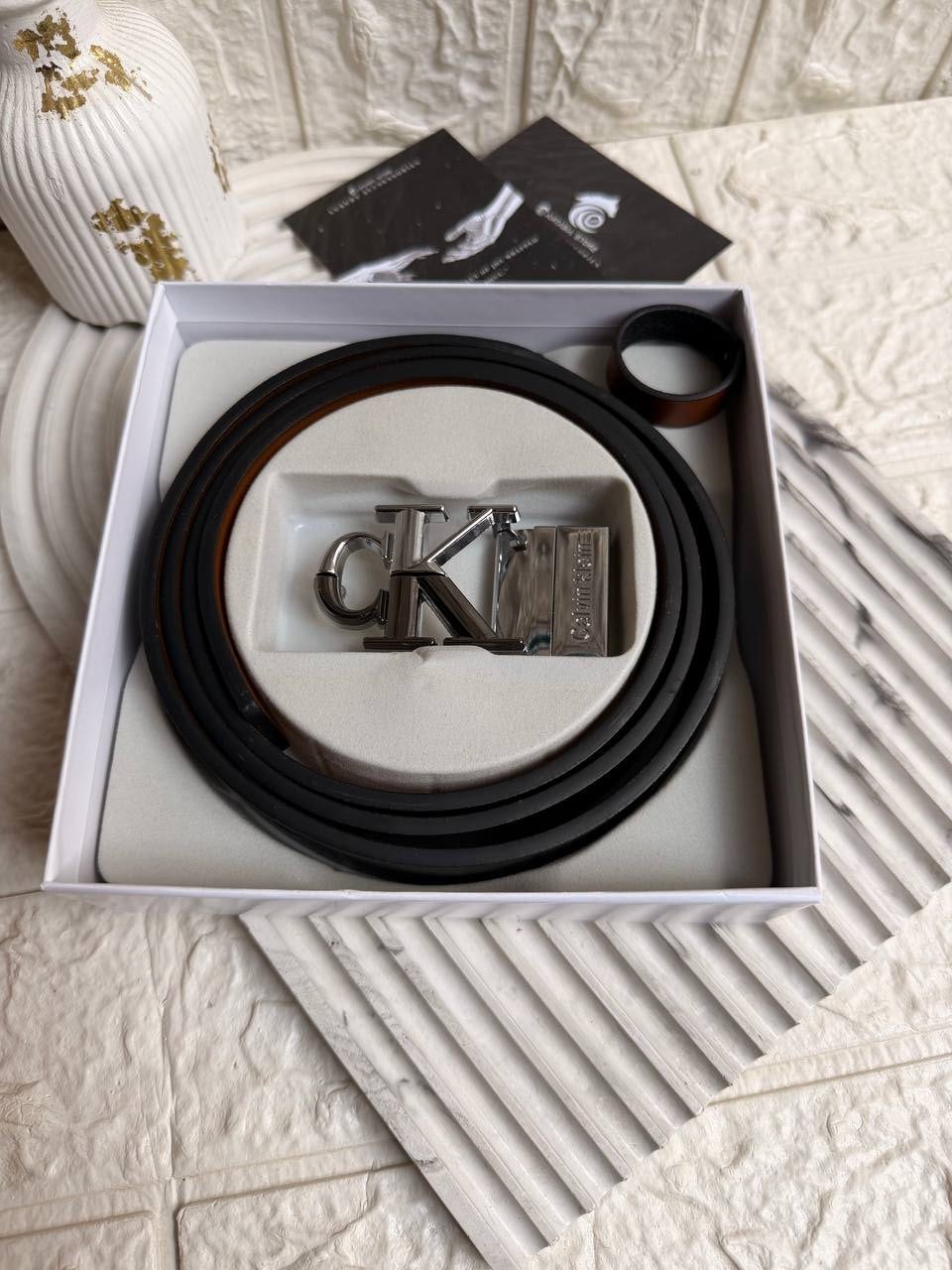 C-K Double-Face Leather Belt