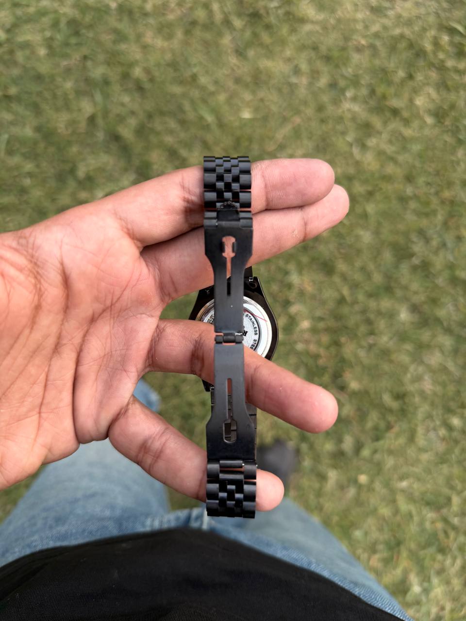 Black Rolex Watch Transparent Case Back