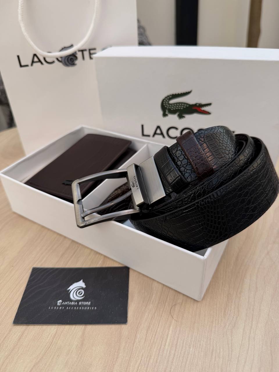 Lacoste Box “ wallet +belt”