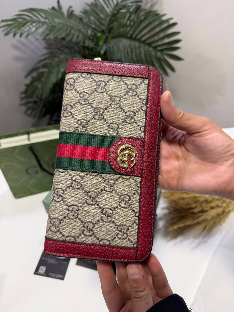 Burgundy Long Zip Wallet
