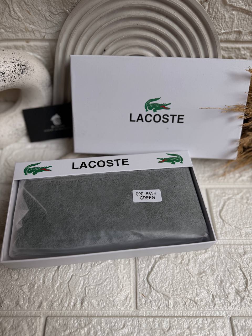 Lacoste Long Zip Around Wallet "Black - Green"