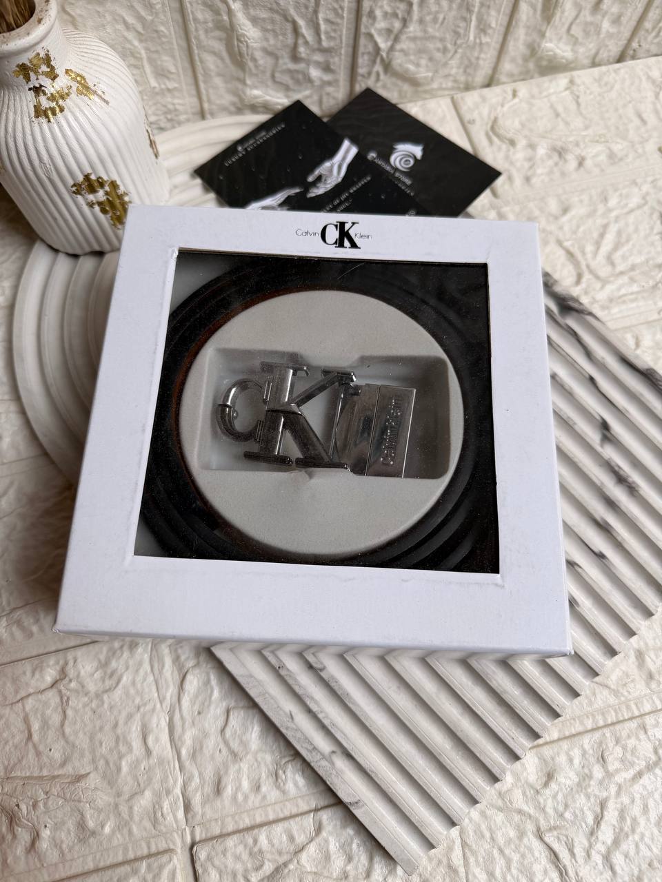 C-K Double-Face Leather Belt