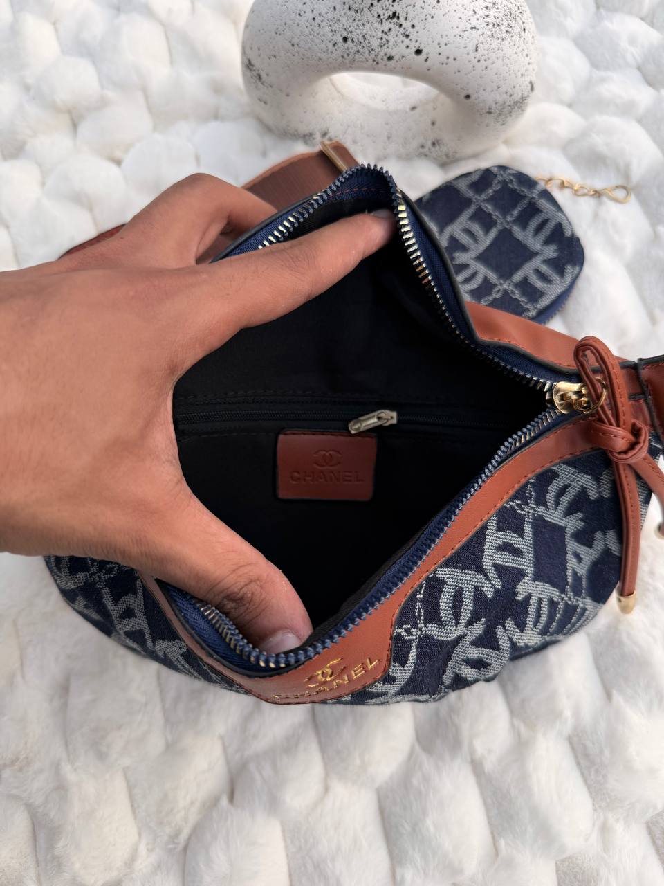 CHANEL Denim Crossbody Bag