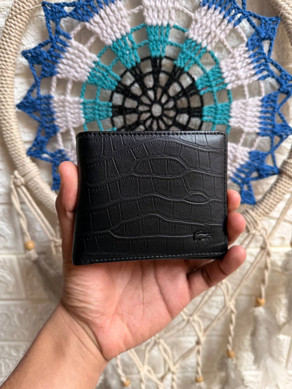 Black Lacoste wallet “ Mirror original “